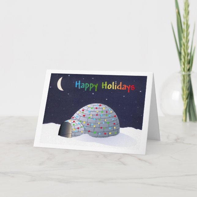 Cartes Pour Fêtes Annuelles Vacance-igloo heureux (Devant)