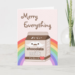 Cartes Pour Fêtes Annuelles Vacances au lait mou Mustache