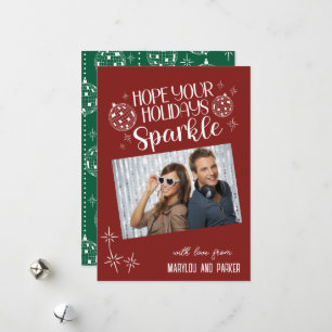 Cartes Pour Fêtes Annuelles Vacances boule à facettes scintillent photo person