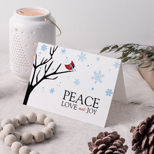 Cartes Pour Fêtes Annuelles Vacances cardinales rouges du flocon de neige  