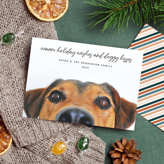 Cartes Pour Fêtes Annuelles Vacances Chaleureuses & Baisers Chiens Photo Anima (Créateur téléchargé)