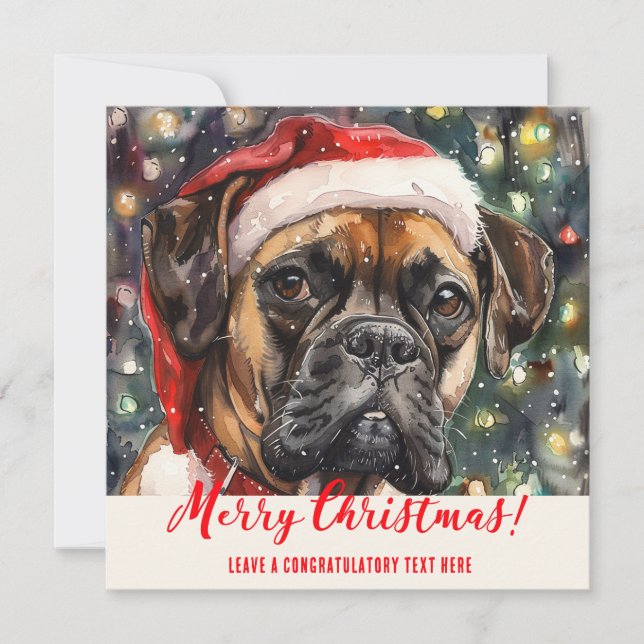 Cartes Pour Fêtes Annuelles Vacances Chiens de boxe personnalisés (Devant)