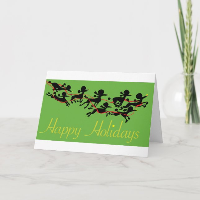 Cartes Pour Fêtes Annuelles Vacances de caniche (Devant)