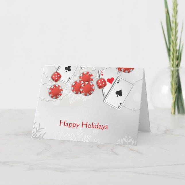 Cartes Pour Fêtes Annuelles Vacances de casino (Devant)