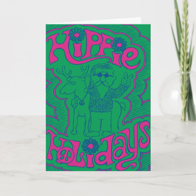 Cartes Pour Fêtes Annuelles Vacances de hippie (Devant)
