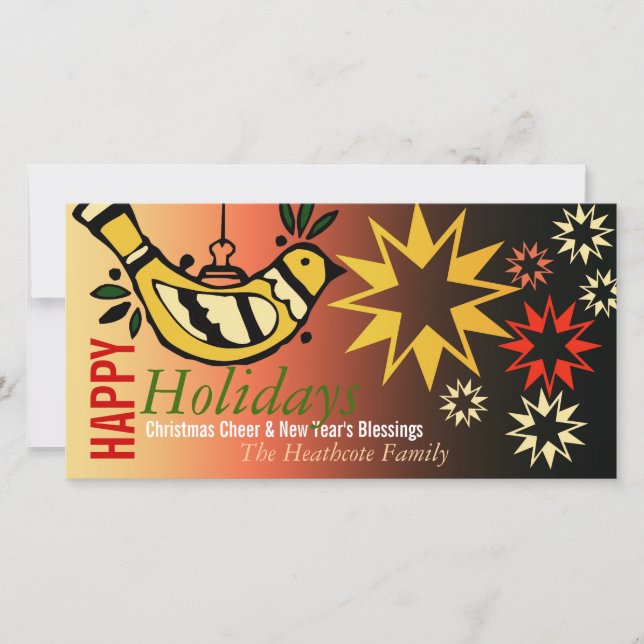 Cartes Pour Fêtes Annuelles Vacances de la Paix Étoiles Salutations (Devant)