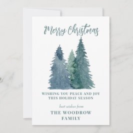 Cartes Pour Fêtes Annuelles Vacances de Noël de la neige de la forêt
