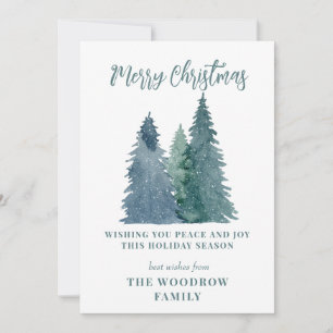 Cartes Pour Fêtes Annuelles Vacances de Noël de la neige de la forêt