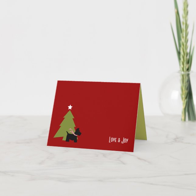 Cartes Pour Fêtes Annuelles Vacances de Noël de Terrier d'écossais (Devant)