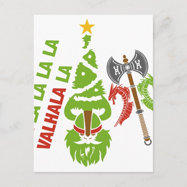 Cartes Pour Fêtes Annuelles Vacances de Noël de Viking le Valhöll (Devant)