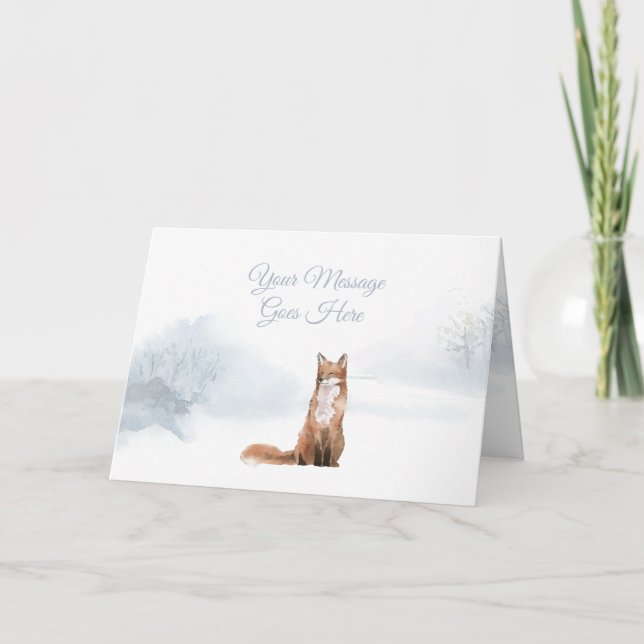 Cartes Pour Fêtes Annuelles Vacances de Noël d'hiver Elegant Fox (Devant)