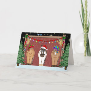 Cartes Pour Fêtes Annuelles Vacances de Noël pour les Chevaux amusants