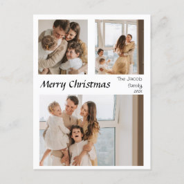 Cartes Pour Fêtes Annuelles Vacances de Noël Script centré sur trois photos