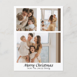 Cartes Pour Fêtes Annuelles Vacances de Noël Script centré sur trois photos