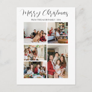 Cartes Pour Fêtes Annuelles vacances de Noël Typographie moderne Quatre-Photo