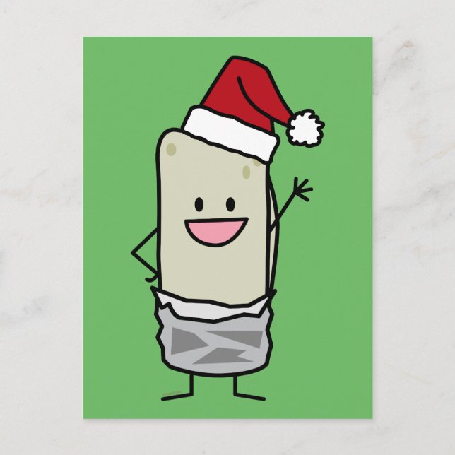 Cartes Pour Fêtes Annuelles Vacances de ondulation de casquette de Père Noël (Devant)