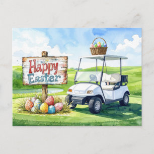 Cartes Pour Fêtes Annuelles Vacances de Pâques de golf sur green de putting