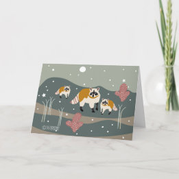 Cartes Pour Fêtes Annuelles Vacances de RATON LAVEUR. Raton laveur avec le