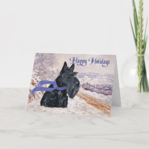 Cartes Pour Fêtes Annuelles Vacances d'hiver du Terrier Écossais