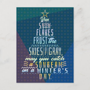 Cartes Pour Fêtes Annuelles Vacances d'hiver Noël Arbre de neige Poème