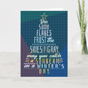 Cartes Pour Fêtes Annuelles Vacances d'hiver Noël Arbre de neige Poème