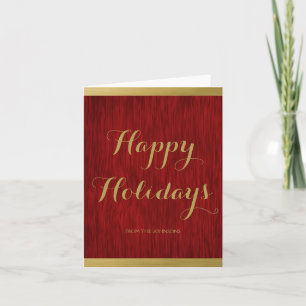 Cartes Pour Fêtes Annuelles Vacances élégantes personnalisées Rouge et Or
