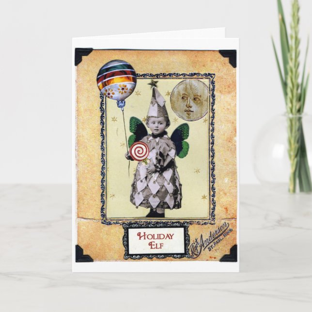 Cartes Pour Fêtes Annuelles Vacances Elf (Devant)