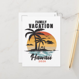 Cartes Pour Fêtes Annuelles Vacances en famille Hawaii 2026 Tropical