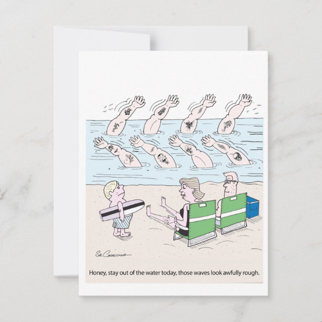 Cartes Pour Fêtes Annuelles Vacances estivales des vagues rugueuses (Devant)