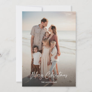 Cartes Pour Fêtes Annuelles Vacances Feuilles tropicales Photo Joyeux Noël