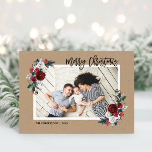 Cartes Pour Fêtes Annuelles Vacances Floral 2 photo Plié Noël