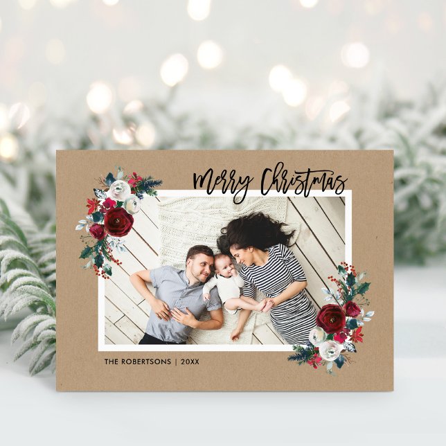 Cartes Pour Fêtes Annuelles Vacances Floral 2 photo Plié Noël (Créateur téléchargé)