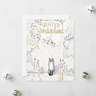 Cartes Pour Fêtes Annuelles Vacances Fox Winter Wonderland