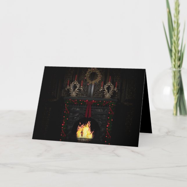 Cartes Pour Fêtes Annuelles Vacances gothiques - cheminée (Devant)