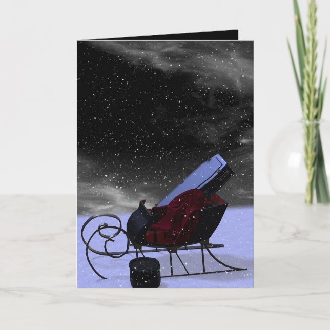 Cartes Pour Fêtes Annuelles Vacances gothiques : Paysage Sleigh d'hiver (Devant)
