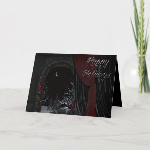 Cartes Pour Fêtes Annuelles Vacances gothiques - porte de paysage d'hiver