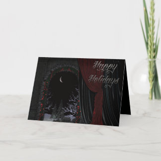 Cartes Pour Fêtes Annuelles Vacances gothiques - porte de paysage d'hiver