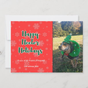 Cartes Pour Fêtes Annuelles Vacances Happy Heeler 2 Photos Rouge et Vert