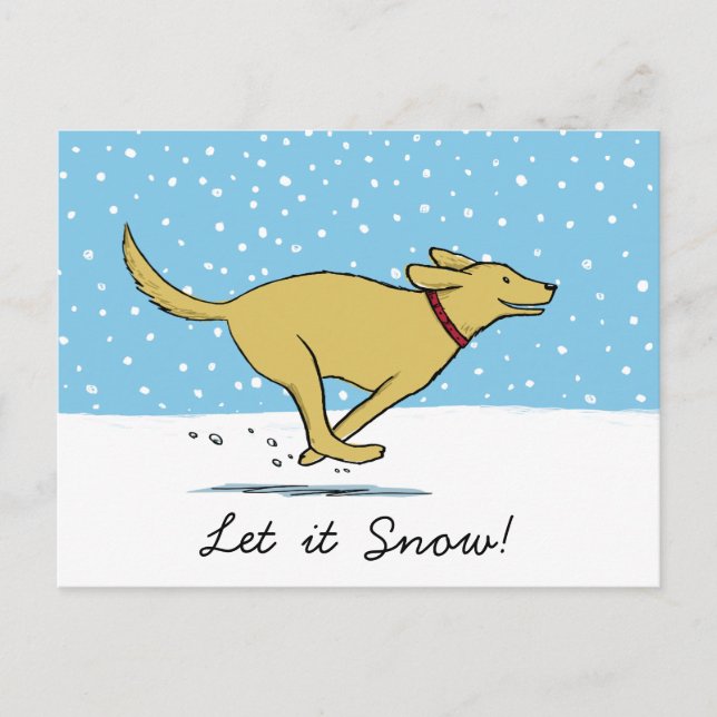 Cartes Pour Fêtes Annuelles Vacances heureuses de chien de neige d'hiver - (Devant)