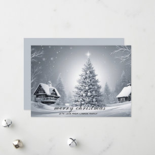 Cartes Pour Fêtes Annuelles Vacances hivernales neige traditionnelle Noël