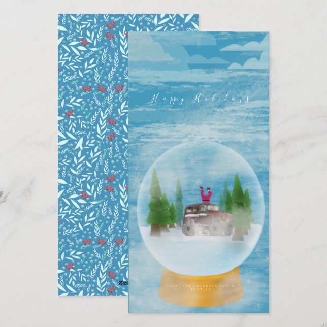 Cartes Pour Fêtes Annuelles Vacances ho ho (Devant / Derrière)