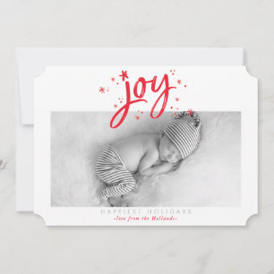 Cartes Pour Fêtes Annuelles VACANCES JOIE PHOTO moderne festif amusant rouge é