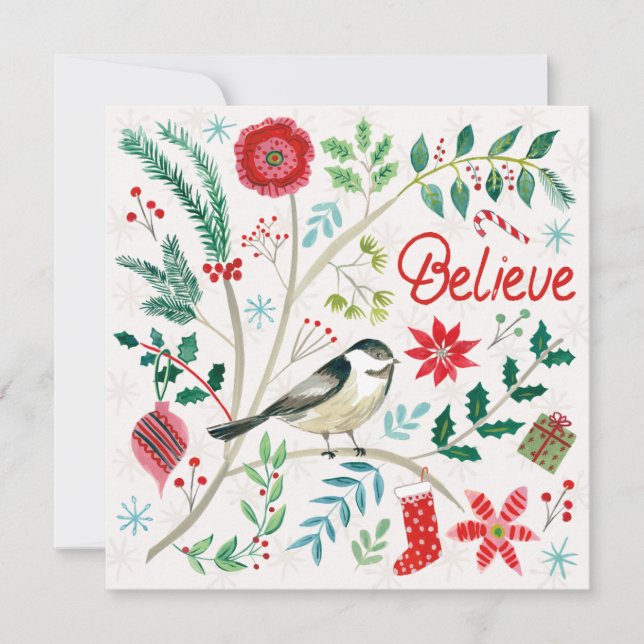Cartes Pour Fêtes Annuelles Vacances Joyeuses - Croire (Devant)