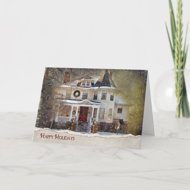 Cartes Pour Fêtes Annuelles Vacances joyeuses victoriennes (Devant)