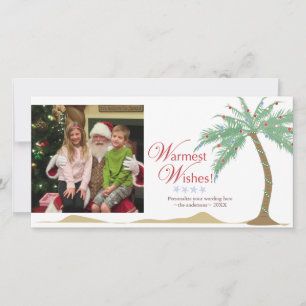Cartes Pour Fêtes Annuelles Vacances Les Plus Chaudes, Noël Plage Palm Tree