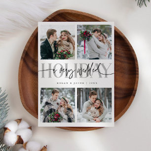 Cartes Pour Fêtes Annuelles Vacances Mariées Nouveau Multi Photo Blanc