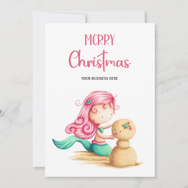 Cartes Pour Fêtes Annuelles Vacances Mermaid Affaires Noël (Devant)
