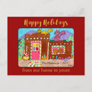 Cartes Pour Fêtes Annuelles Vacances mignonnes de Chambre et de chats de pain