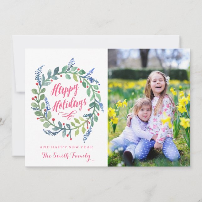 Cartes Pour Fêtes Annuelles Vacances Modernes | Joyeuses Fêtes (Devant)