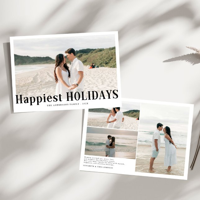 Cartes Pour Fêtes Annuelles Vacances modernes les plus heureux Couples Photo (Créateur téléchargé)